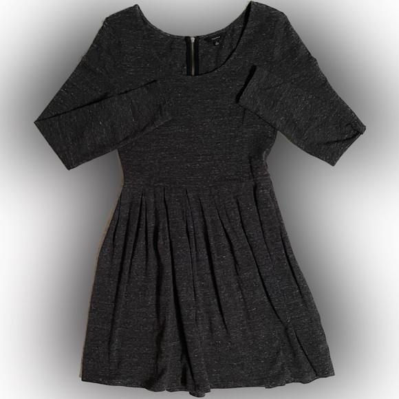 Aritzia Talula Lambeth Long Sleeve Skater Fit and Flare Grey Dress - Picture 3 of 5